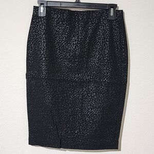 Vintage - Joe B - Black Leopard Pencil Skirt - Size Medium